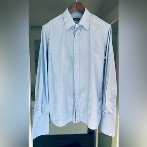 Tom Ford Men's Slim-Fit Solid Poplin Dress Shirt, Blue.